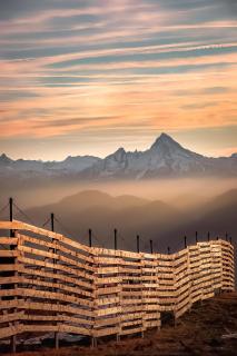 Blick auf den Watzmann bei Sonnenuntergang 