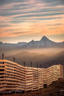 Blick auf den Watzmann bei Sonnenuntergang 