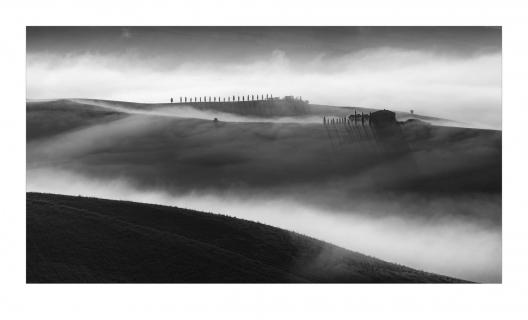 Morgennebel im Orcia Tal sw