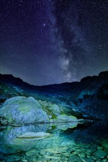 Milky-way shooting over Grimselpass