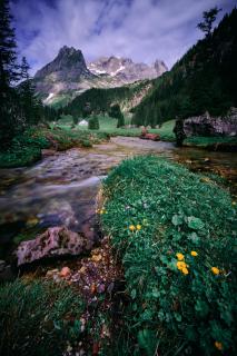 Mürtschental looking up to the peak of Esel