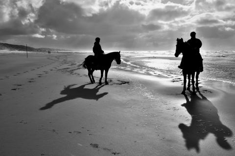 Reiter am Nordseestrand