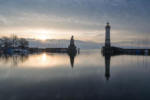 Hafen Lindau beim Sonnenaufgang