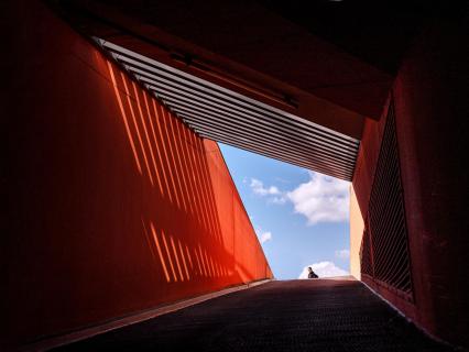 Das rote Parkhaus