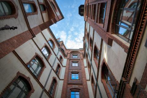 Hamburg Speicherstadt, Blick gen Himmel