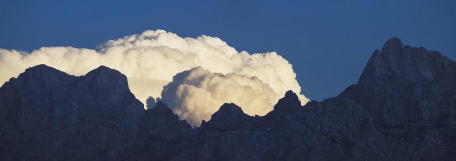 Karwendel with big clouds Panorama
