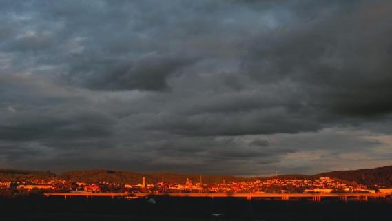 Sturmwolken und Sonnenuntergang bei Winnenden