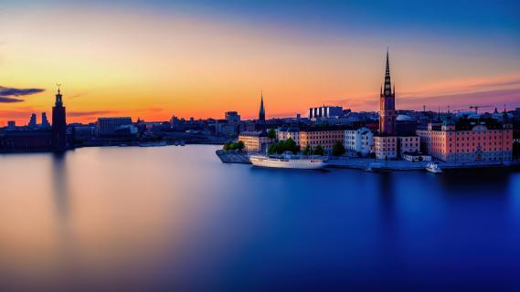 Stockholm Alstadt im Sonnenuntergang