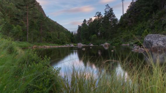 Abendstimmung an den Ufern eins Fluss - Tonstad (Norwegen)