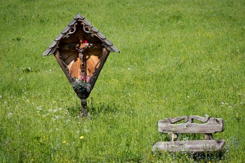 Bank mit Bildstock