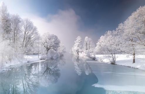 Weiß-Blauer Bayerischer Winter