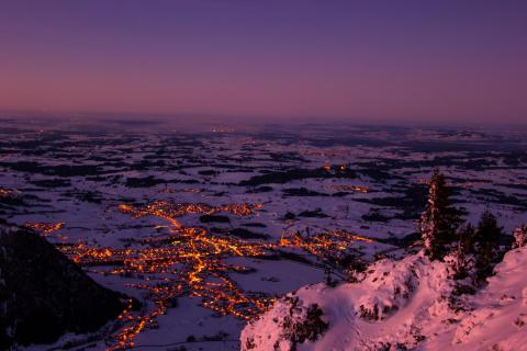 bei Nacht auf dem Berg