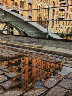 Spiegelung in der Speicherstadt