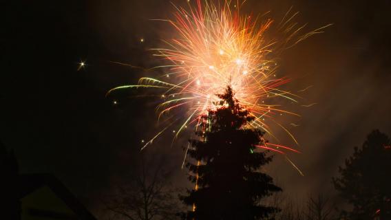 Silvester, der Baum brennt