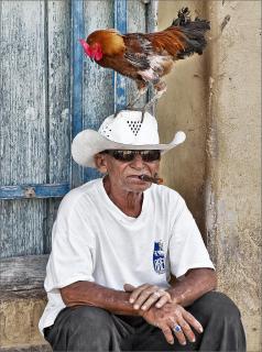 Kubaner mit Hahn