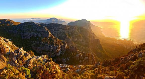 Sonnenuntergang am Tafelberg