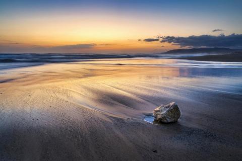 Sonnenaufgang am Strand von Kreta