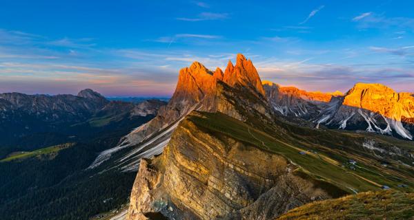 Seceda zum Sonnenuntergang