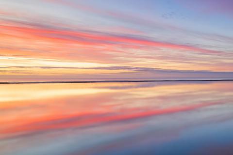 Sonnenuntergang an Strand von St Peter Ording