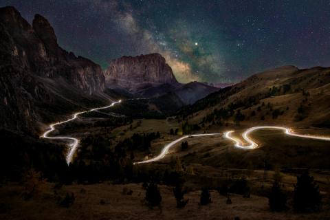 Lichtspuren in Südtirol