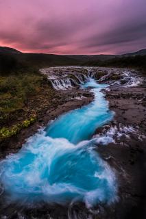 Bruarfoss bei Sonnenaufgang