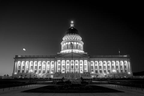 Utah State Capitol im nächtlichen Glanz