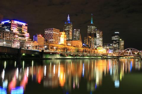 Melbourne at nighttime