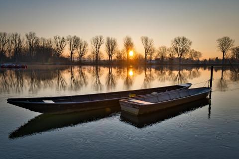 Boote in Bug bei Bamberg