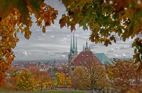 Herbstgoldrahmen - Dom und Altstadt Erfurt 