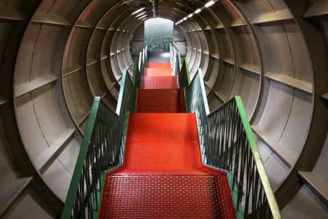 red stairway