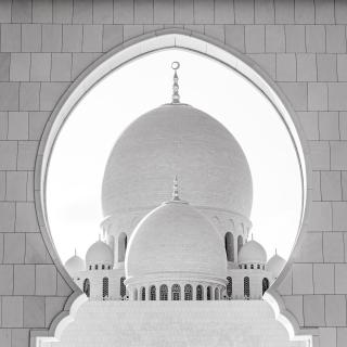 Kuppel Moschee in schwarz-weiss