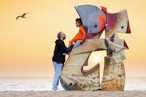 Mit Papa am Meer