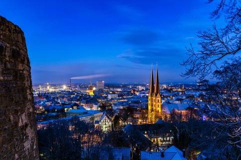 Blick über winterliches Bielefeld