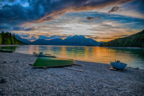 Abendrot am Walchensee