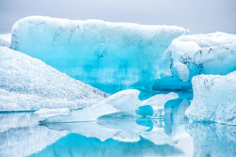 blue ice reflection