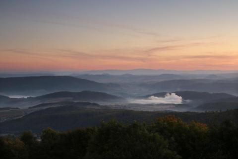 Blick vom Kaufunger Wald zum Harz