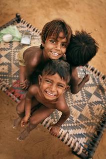 happiness of the poor children