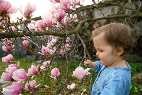 Happy with the flowers