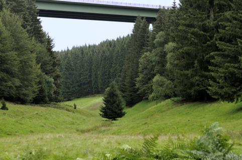 Autobahnlandschaft-Talbrücke Silbachtal