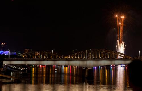 Kölner Lichter 2017 vom Schokoladenmuseum