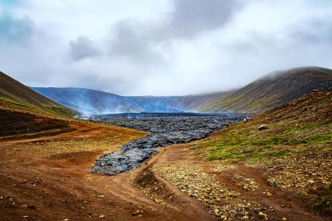 Heißes Lavafeld