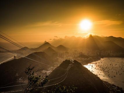 Blick vom Zuckerhut zum Christo in Rio de Janeiro