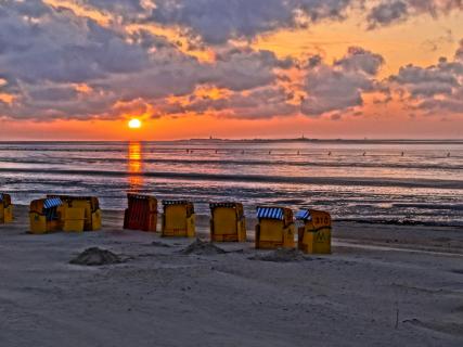 Strand im Sonnenuntergang