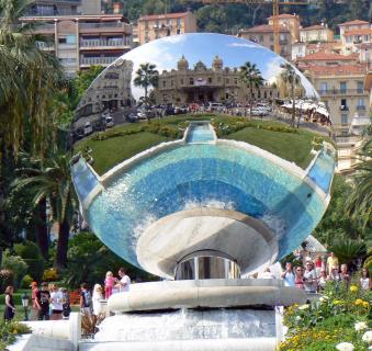 Mirror shpere reflecting Monte Carlo casino, Monaco