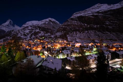 Zermatt bei Nacht, Wallis / Schweiz