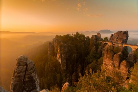 Sonnenaufgang in der Bastei