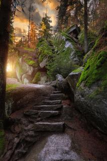 rocky stairway