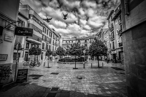 Platz im Winter in Palma de Mallorca 