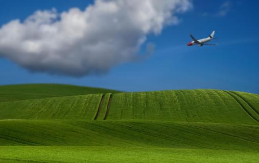 field with plane