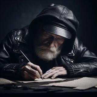alter mann schreibt brief